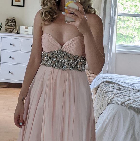 Pink Embellished Jovani Gown - Picture 8 of 10